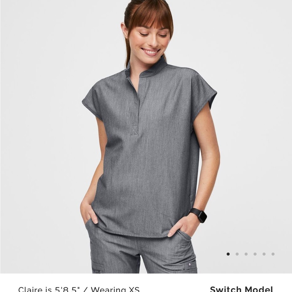 FIGS- Graphite Rafaela Scrub Top